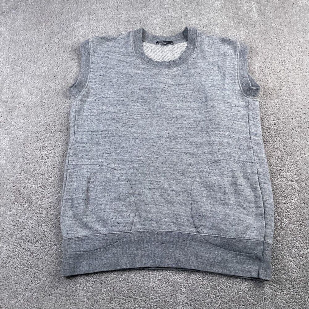 VINCE. Sweatshirt Womens XS Extra Small Grey‎ Sleeveless Crewneck Pockets Casual